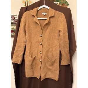 J Crew Mercantile Long Cardigan Women's 70% Lambswool Cottage‎ Brown Size Small